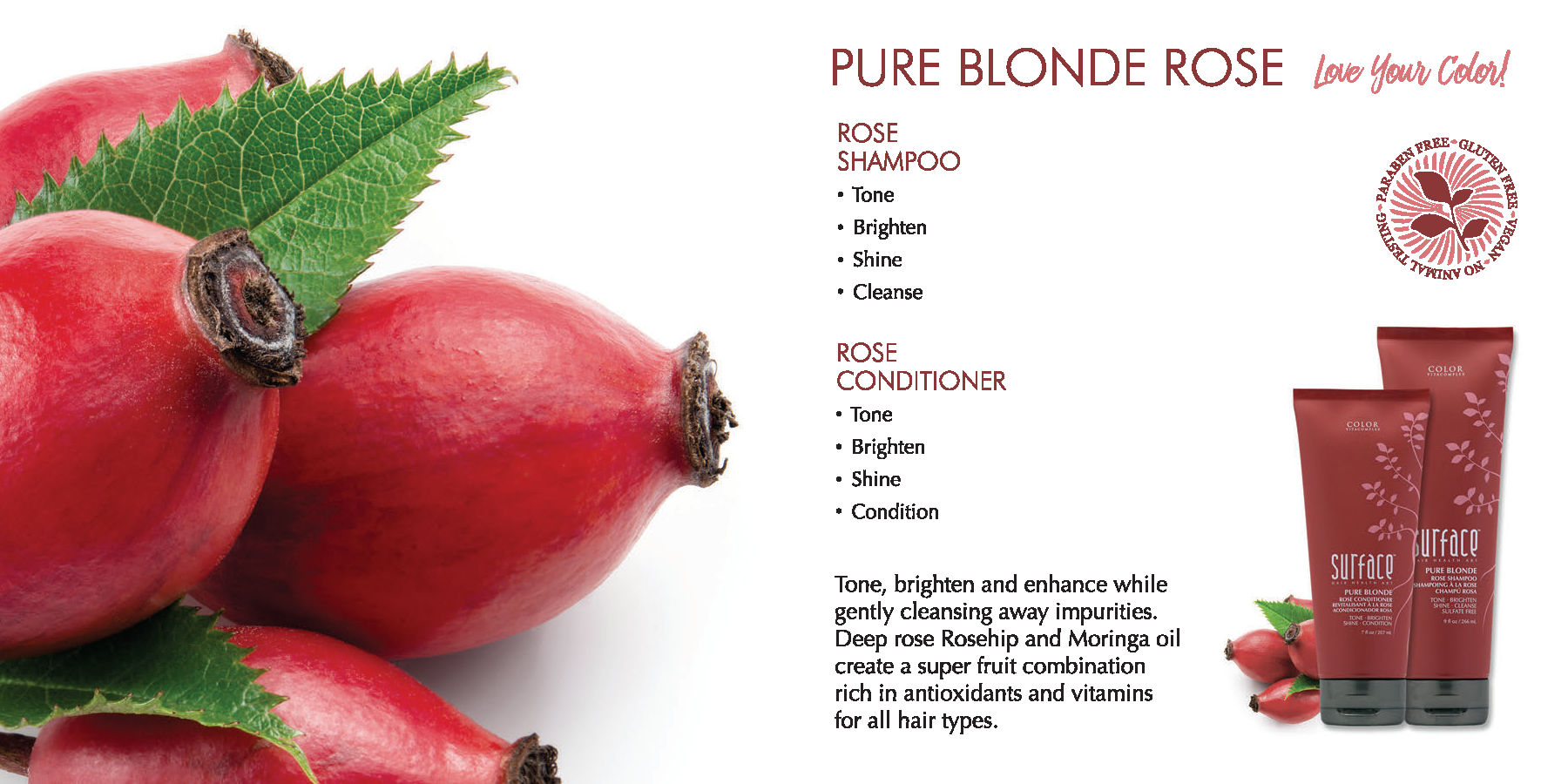 Surface Pure Blonde Rose Haircare Products
